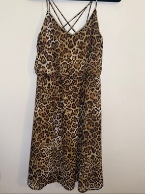 Maurices Leopard Print Midi Dress - Brown & Black
